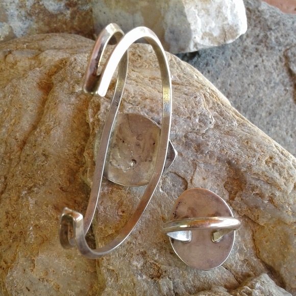 Sterling Silver Vintage Turquoise Cuff & Ring SET - Picture 9 of 16